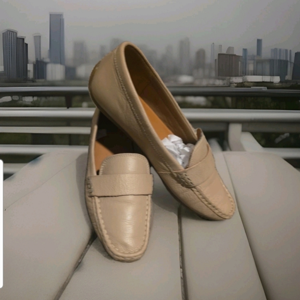 Joie Women's Beige Leather Comfort Flats Size 7